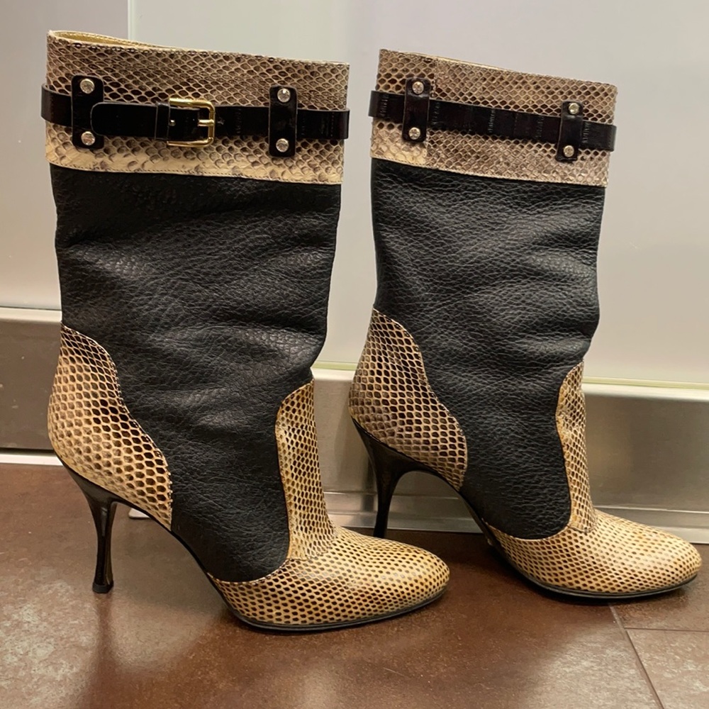 Dolce & Gabbana lizard and leather boots